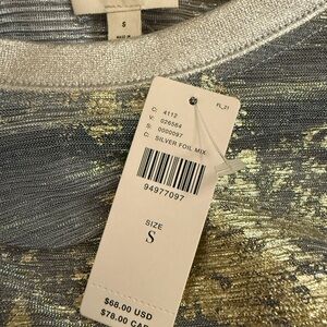 Pilcro Silver Gold Mix Sparkle Top - Size S/M